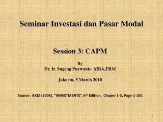 Seminar Investasi dan Pasar Modal