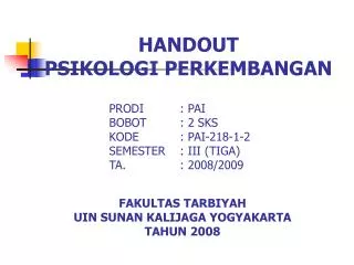 handout psikologi perkembangan
