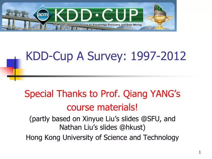 kdd cup a survey 1997 201 2