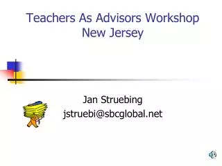 Teachers As Advisors Workshop New Jersey