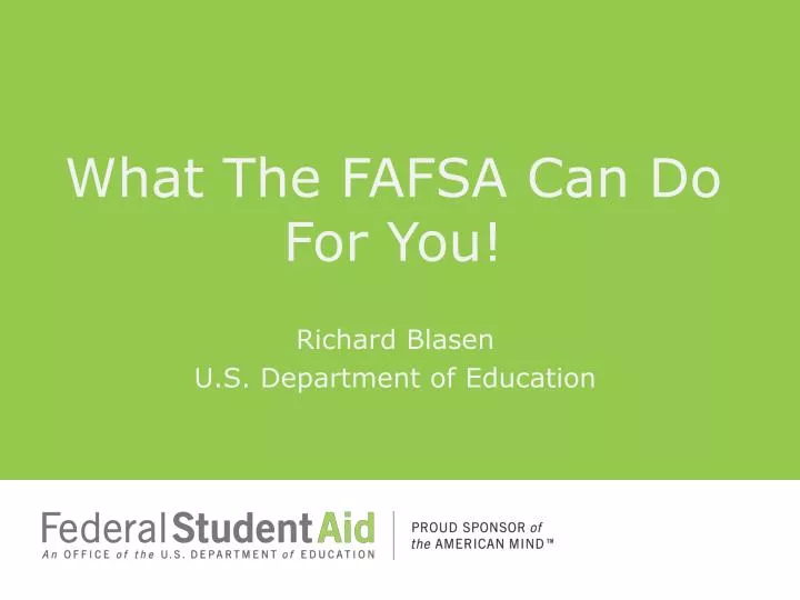 what the fafsa can do for you