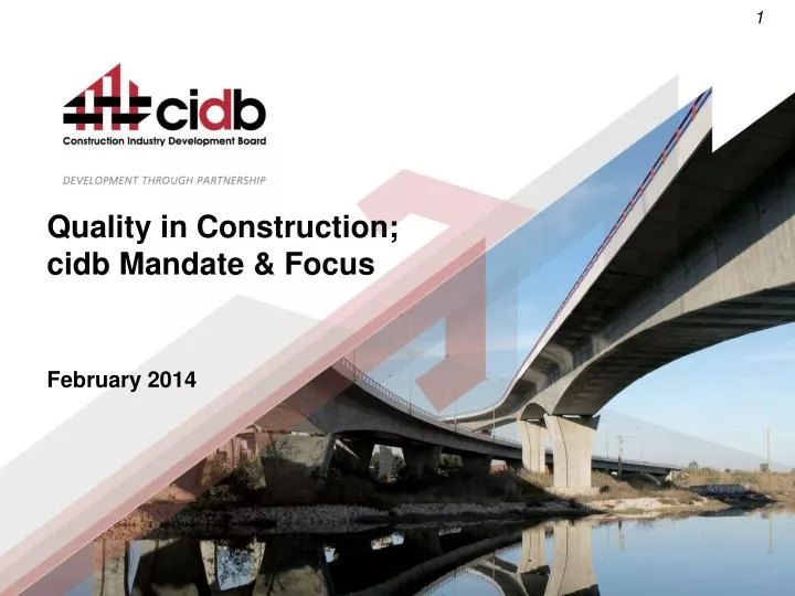quality in construction cidb mandate focus