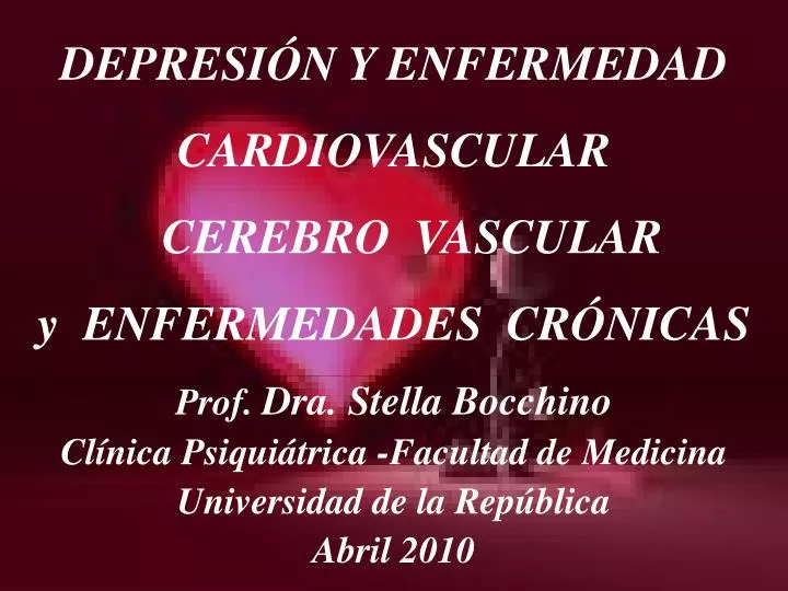 depresi n y enfermedad cardiovascular cerebro vascular y enfermedades cr nicas