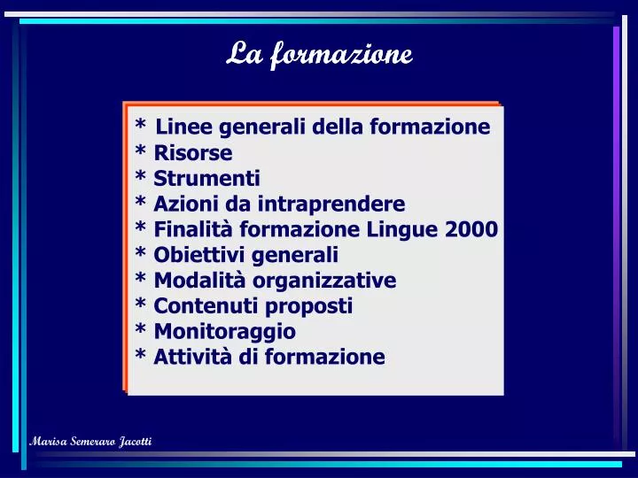 la formazione