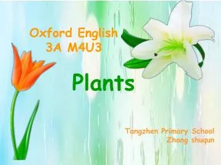 Oxford English 3A M4U3 Plants