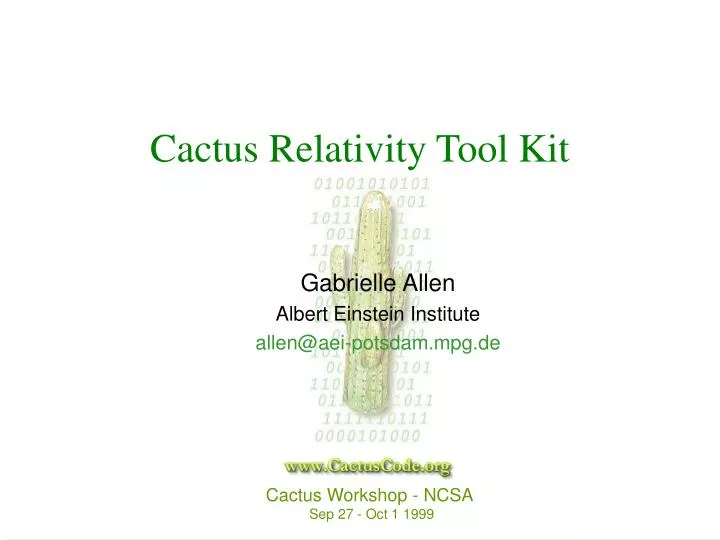 cactus relativity tool kit