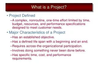 What is a Project?