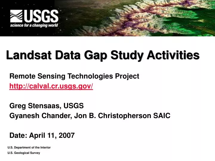 landsat data gap study activities