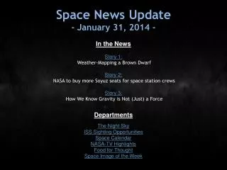 Space News Update - January 31, 2014 -