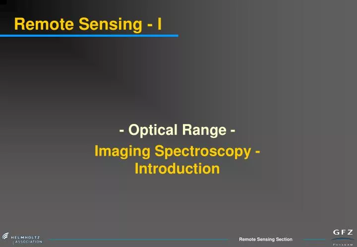 remote sensing i