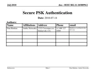 secure psk authentication