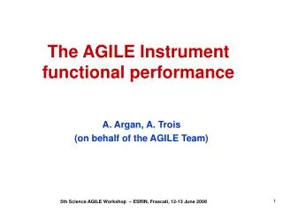 The AGILE Instrument functional performance