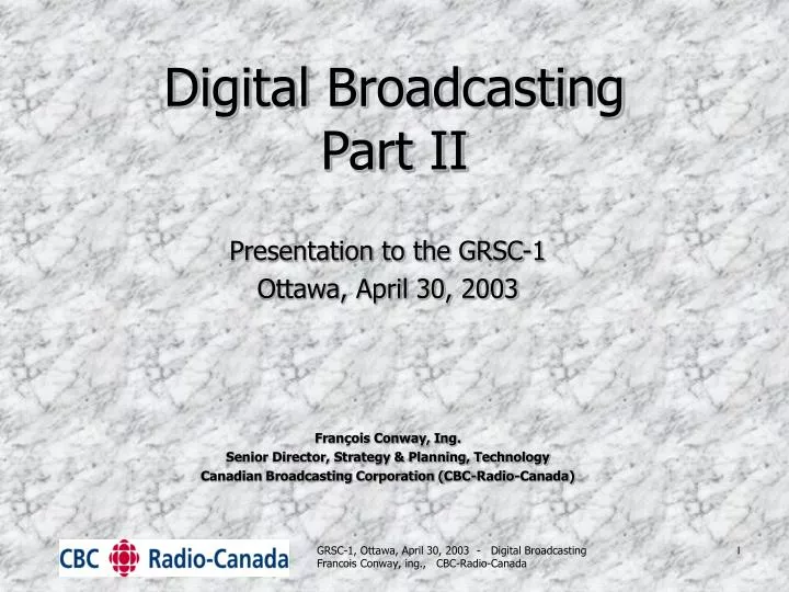 digital broadcasting part ii