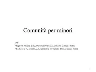 comunit per minori