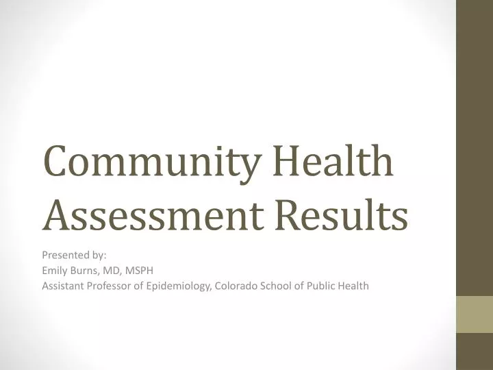 community health assessment results