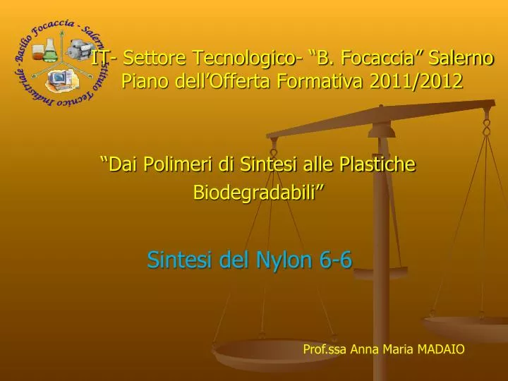 it settore tecnologico b focaccia salerno piano dell offerta formativa 2011 2012