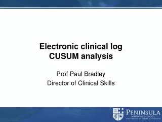 Electronic clinical log CUSUM analysis