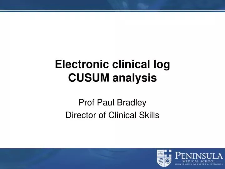 electronic clinical log cusum analysis