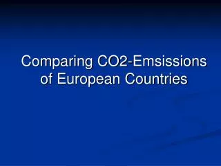 Comparing CO2-Emsissions of European Countries