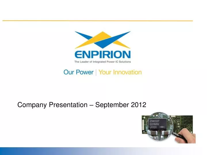 company presentation september 2012