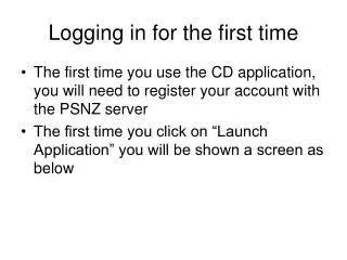 Logging in for the first time