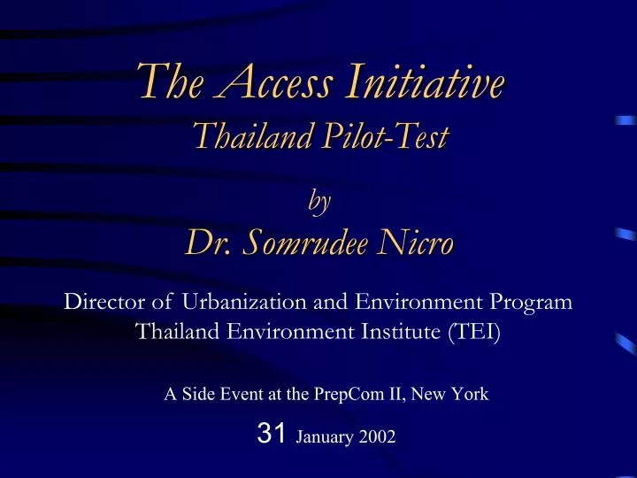 a side event at the prepcom ii new york 31 january 2002