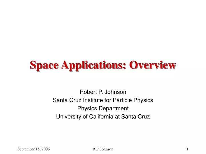 space applications overview