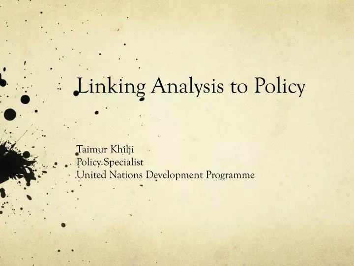 linking analysis to policy