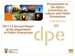 Presentation to the Select Committee on Labour and Public Enterprises 21 November 2012 - slide 1