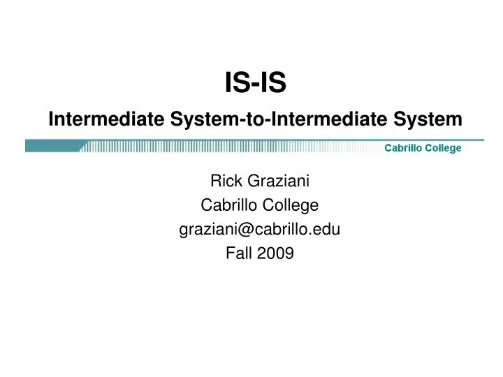 is is intermediate system to intermediate system