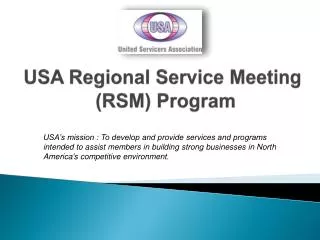 USA Regional Service Meeting (RSM) Program