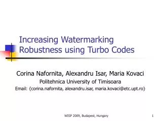 Increasing Watermarking Robustness using Turbo Codes