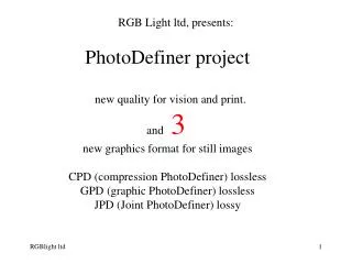 RGB Light ltd, presents: