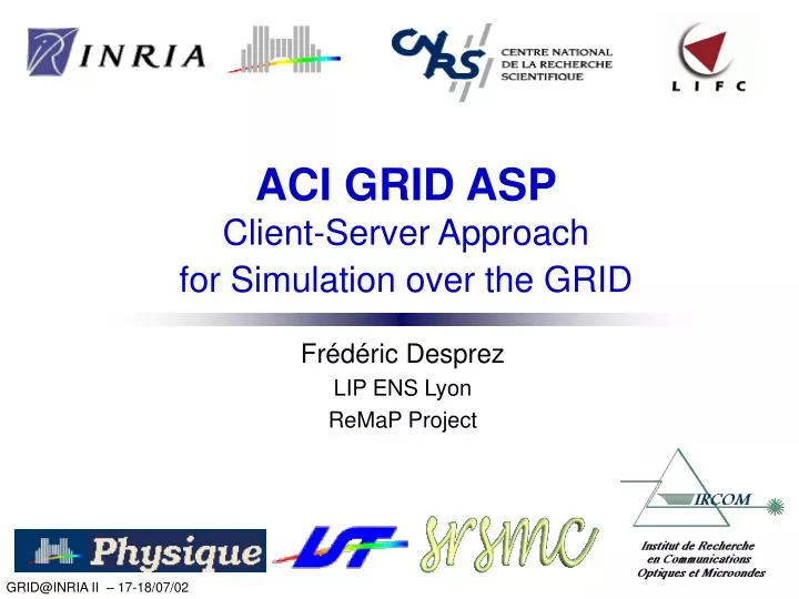 aci grid asp client server approach for simulation over the grid