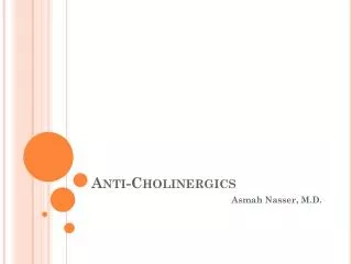 Anti- Cholinergics