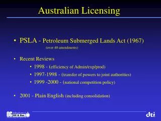 Australian Licensing