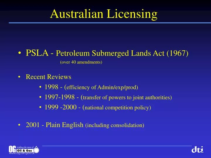australian licensing