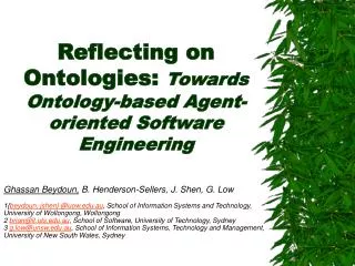 Reflecting on Ontologies: Towards Ontology-based Agent-oriented Software Engineering