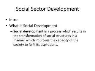 Social Sector Development