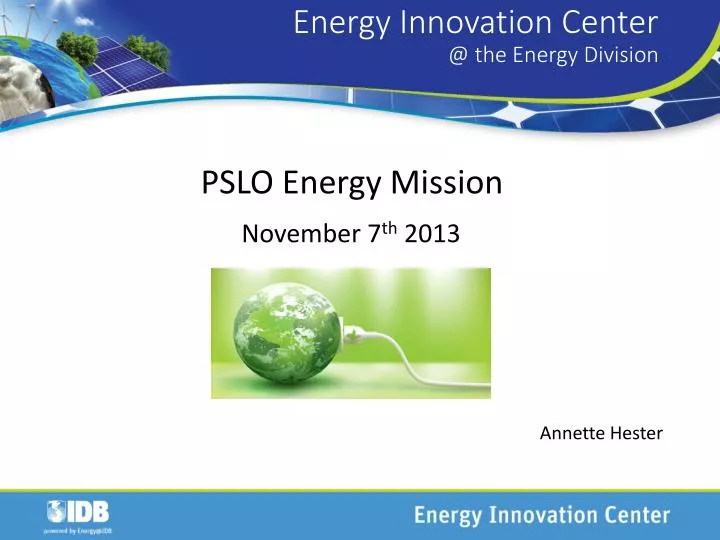 energy innovation center @ the energy division