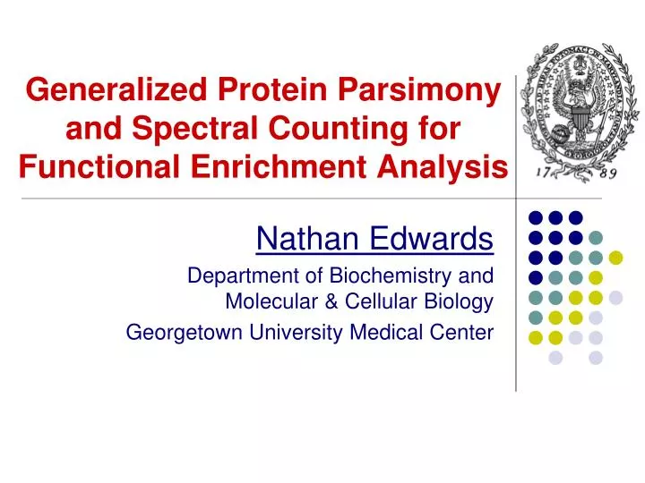 generalized protein parsimony and spectral counting for functional enrichment analysis