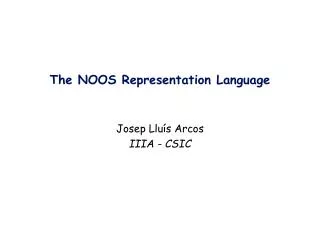 The NOOS Representation Language