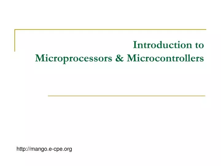 introduction to microprocessors microcontrollers