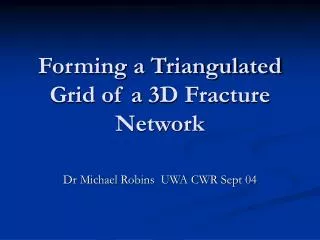 Forming a Triangulated Grid of a 3D Fracture Network