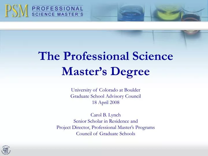 the professional science master s degree