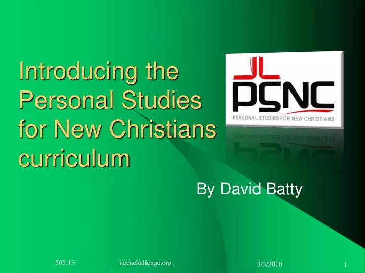introducing the personal studies for new christians curriculum