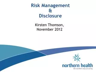 Risk Management &amp; Disclosure