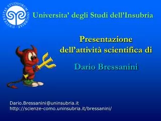 presentazione dell attivit scientifica di