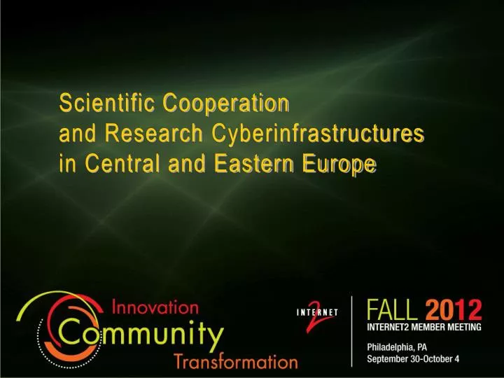 scientific cooperation and research cyberinfrastructures in central and eastern europe