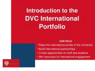 Introduction to the DVC International Portfolio